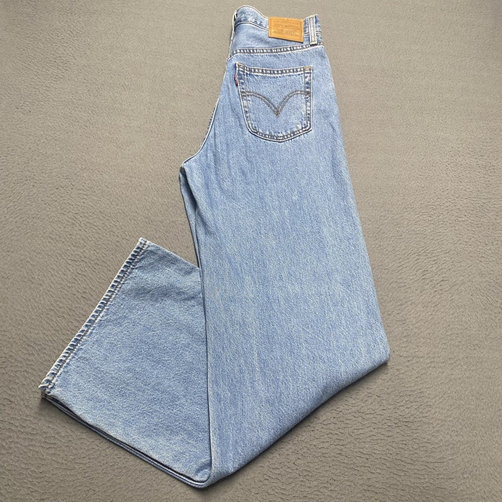 Levi's Premium Ribcage Wide Leg Jeans Womens 27x32 Light Wash Blue High Rise